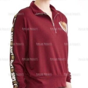 3/$30 Love Quarter Zip Up Sweat, Merlot